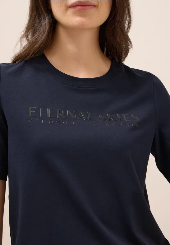 T-Shirt mit Wording Artwork urban dark blue