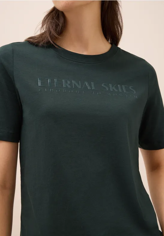 T-Shirt mit Wording Artwork ink green