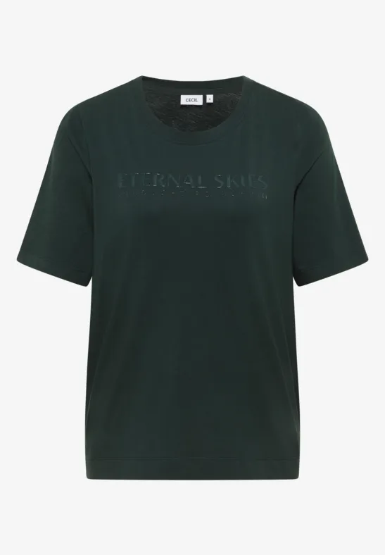 T-Shirt mit Wording Artwork ink green