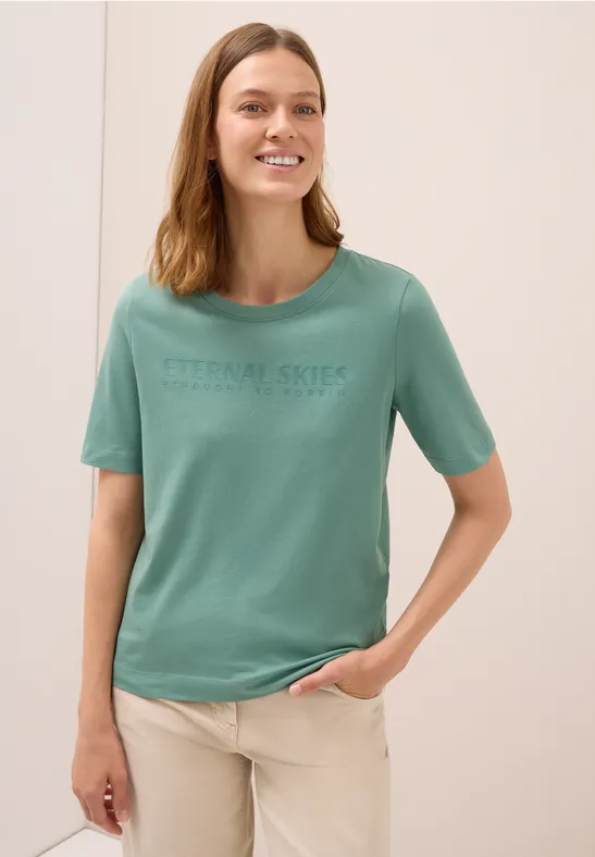 T-Shirt mit Wording Artwork jewel green