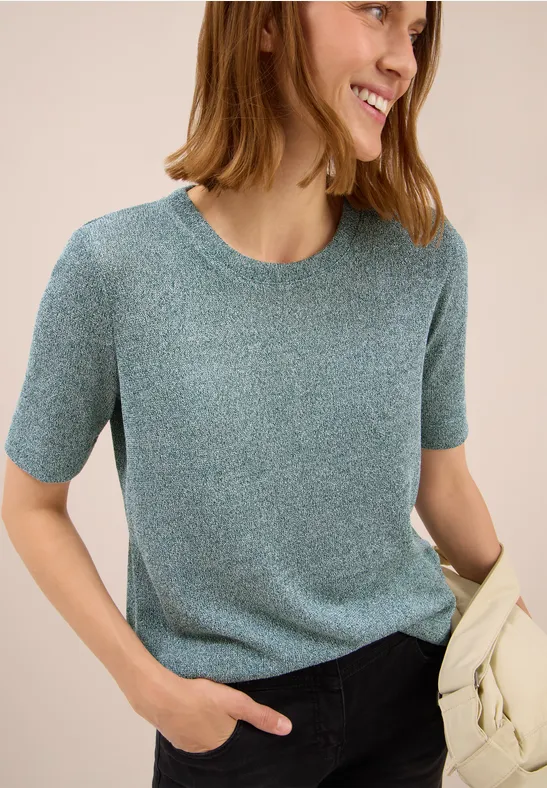 Lichtgewicht Shirt met gebreide look jewel green