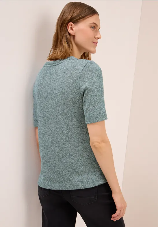 Lichtgewicht Shirt met gebreide look jewel green