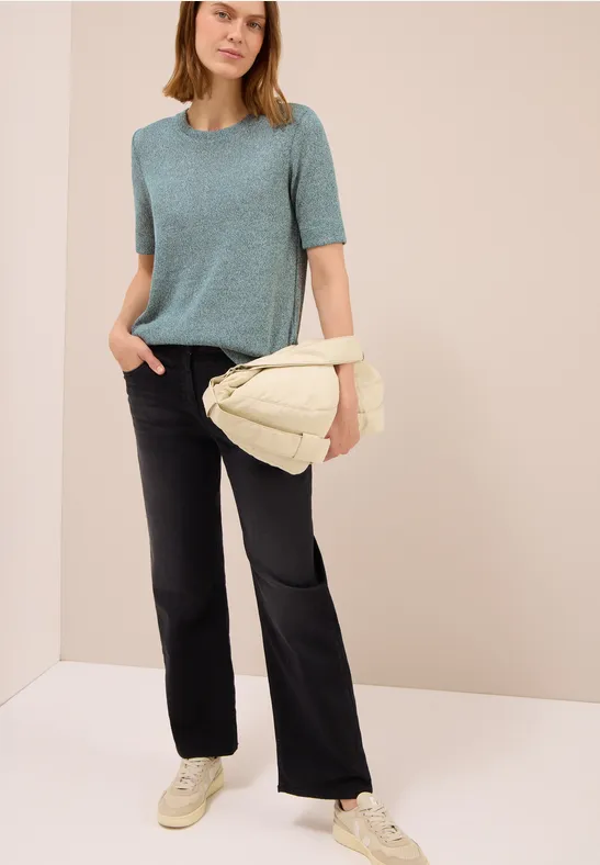Lichtgewicht Shirt met gebreide look jewel green