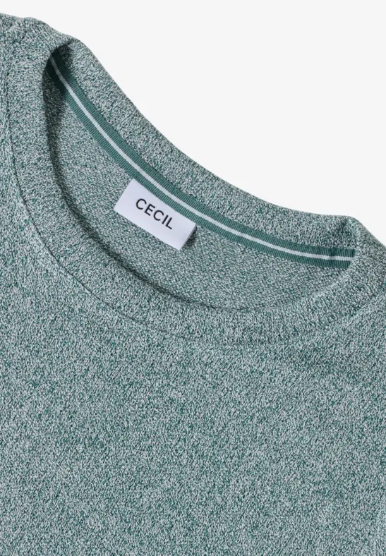 Lichtgewicht Shirt met gebreide look jewel green