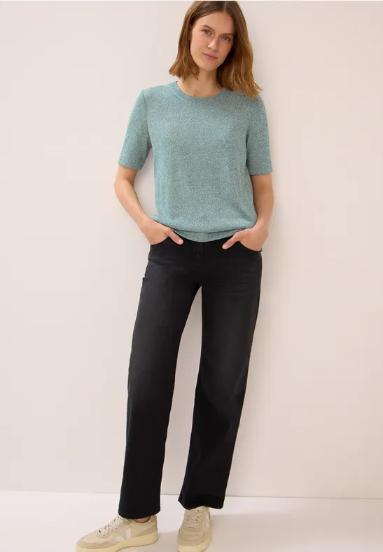 Lichtgewicht Shirt met gebreide look jewel green