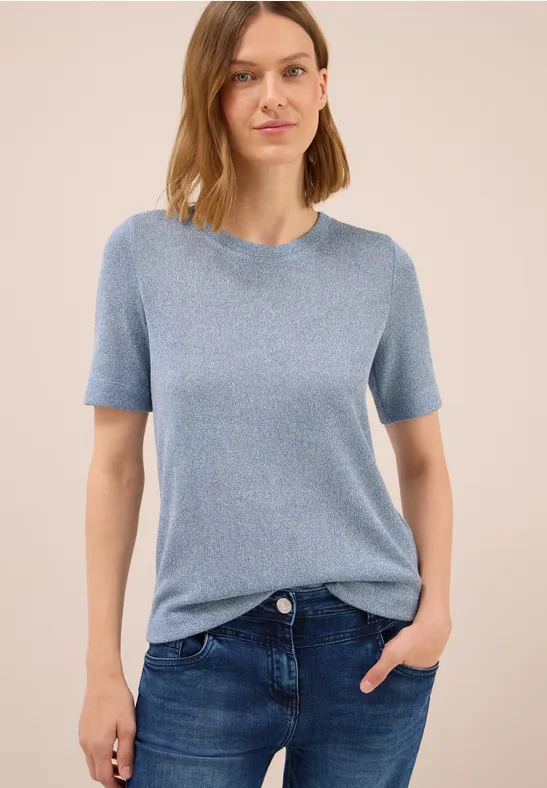 Leichtes Strick-Look T-Shirt light sky blue