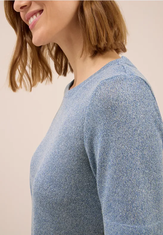 Leichtes Strick-Look T-Shirt light sky blue