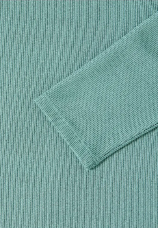 Hoodie Shirt in Rippstruktur jewel green