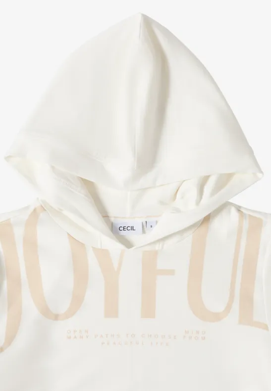 Hoodie met tekst vanilla white