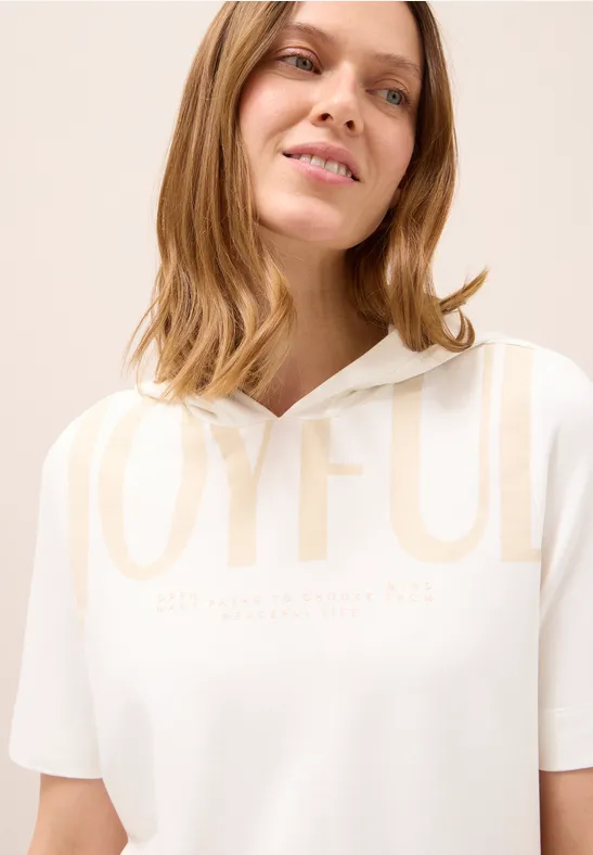 Hoodie met tekst vanilla white