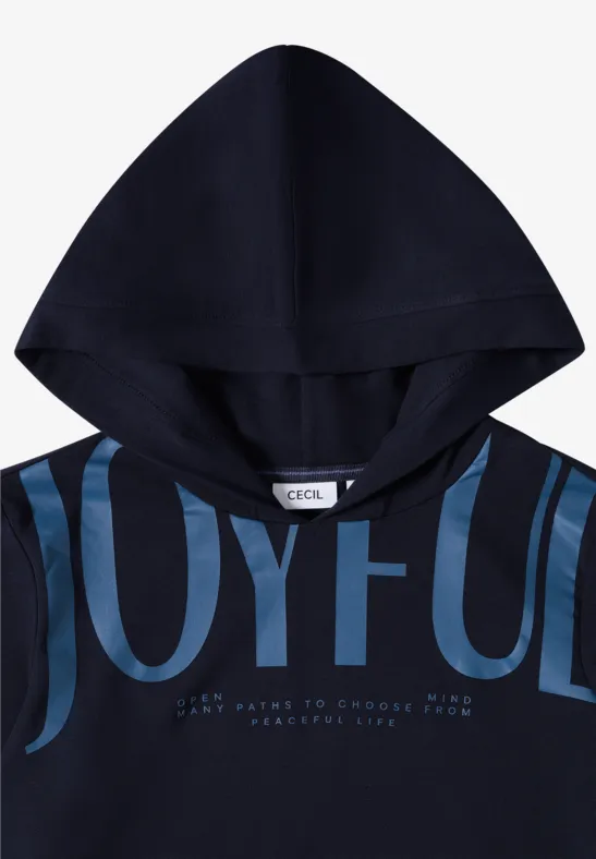 Hoodie met tekst urban dark blue
