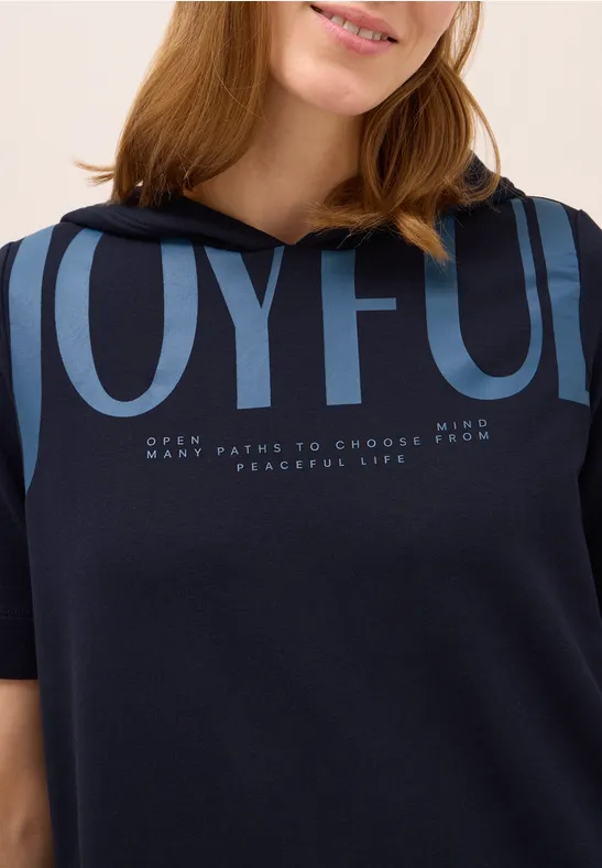 Hoodie met tekst urban dark blue