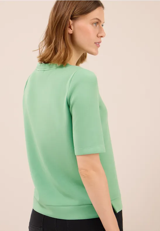 Softes Cupro Touch T-Shirt fennel green