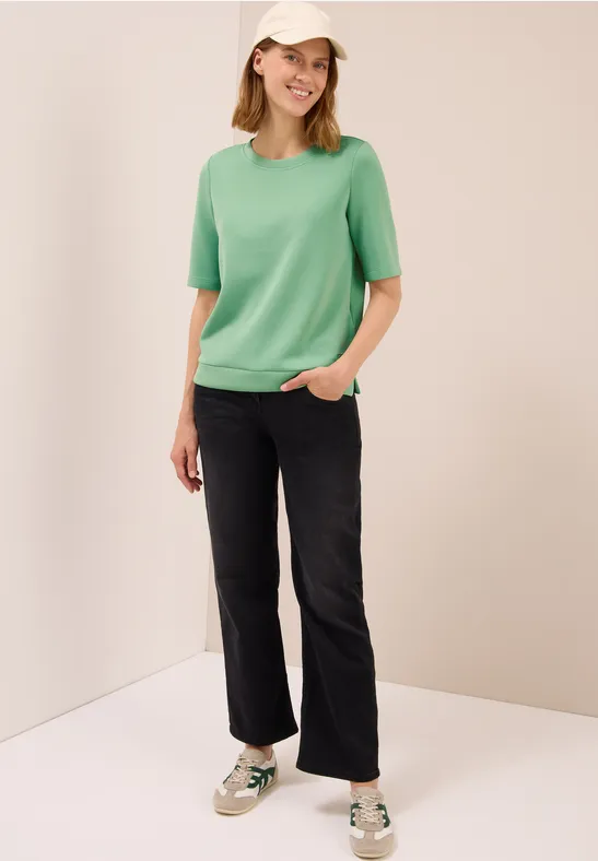 Softes Cupro Touch T-Shirt fennel green
