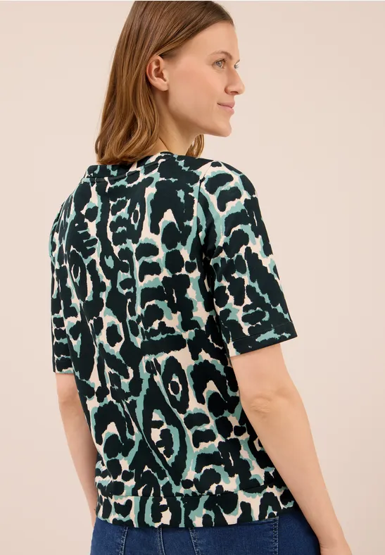Cupro Touch Print-Shirt ink green