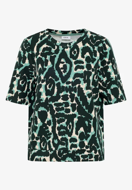 Cupro Touch Print-Shirt ink green