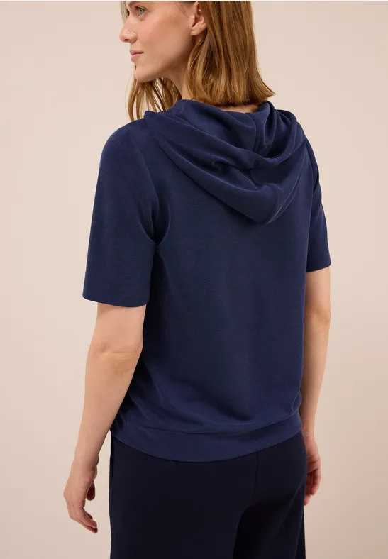 Piquée Hoodie Shirt urban dark blue