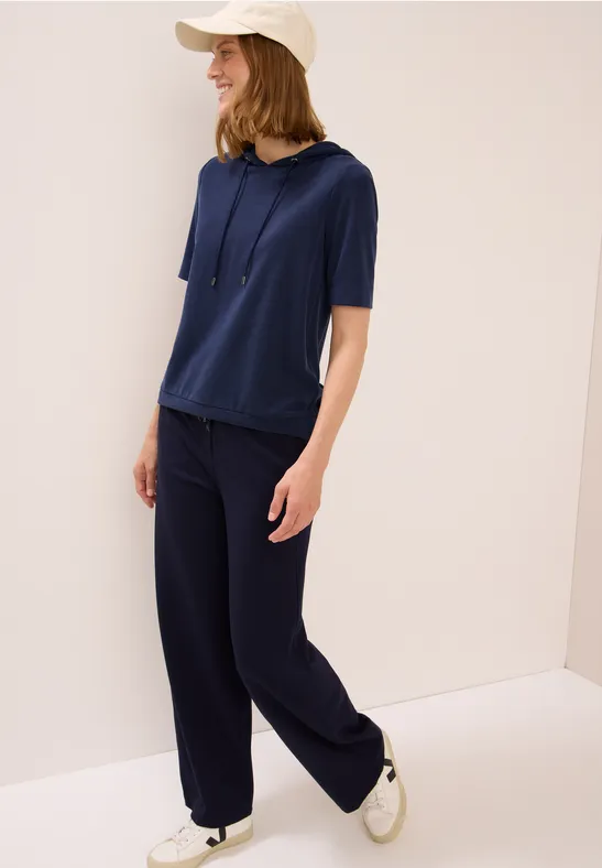 Piquée Hoodie Shirt urban dark blue