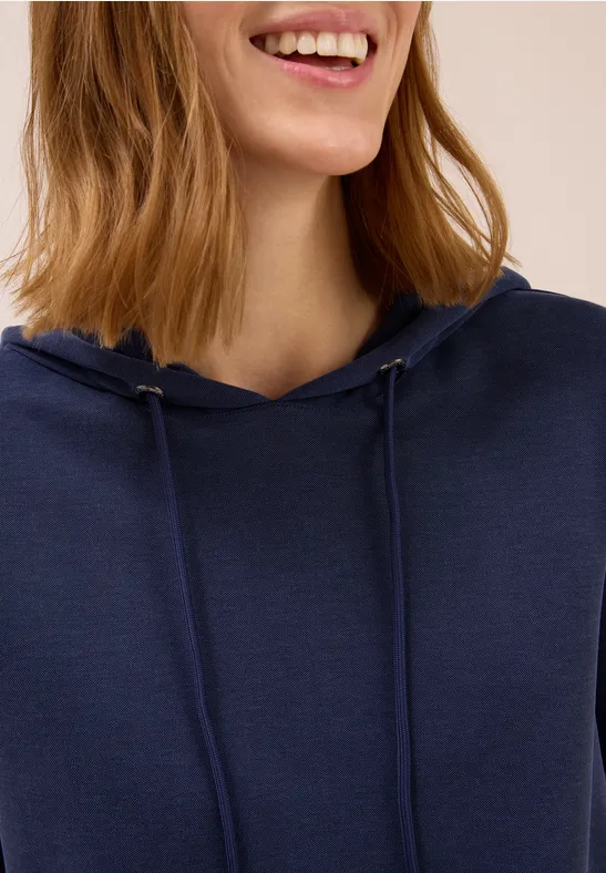 Piquée Hoodie Shirt urban dark blue