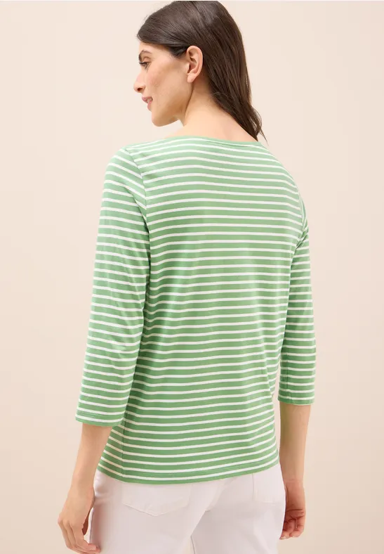 Gestreiftes Shirt fennel green