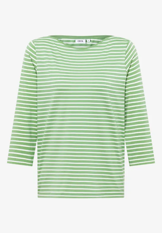 Gestreiftes Shirt fennel green