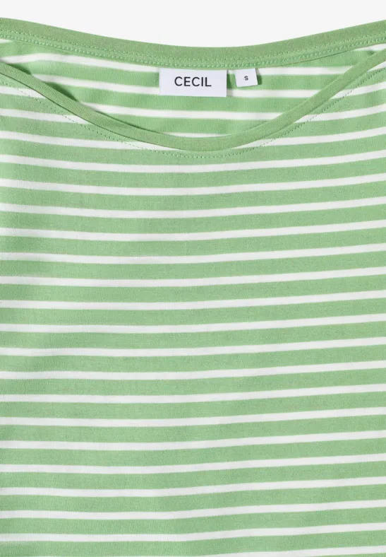 Gestreiftes Shirt fennel green