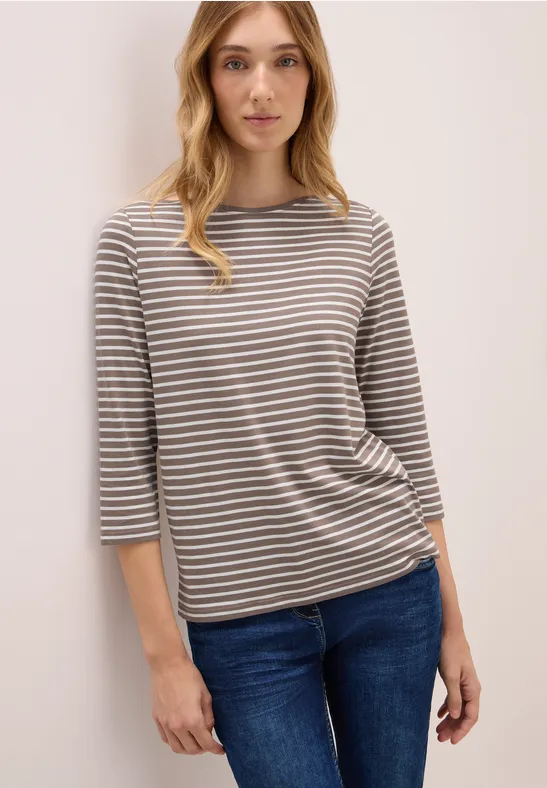 T-shirt à rayures cocoa taupe