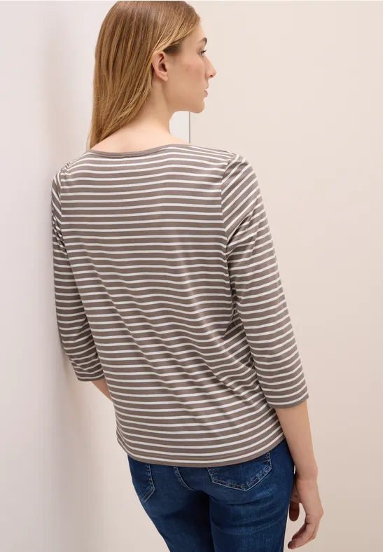 T-shirt à rayures cocoa taupe