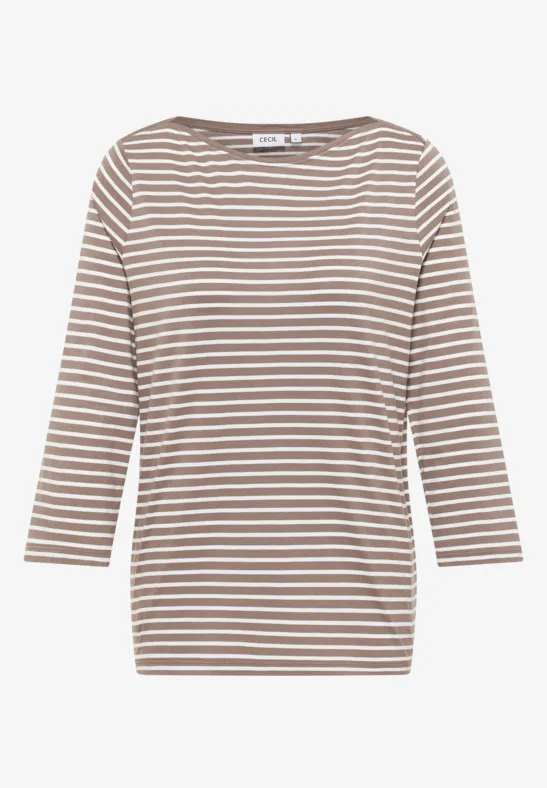 T-shirt à rayures cocoa taupe