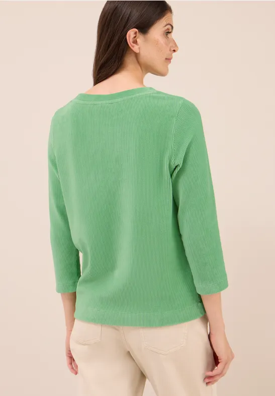 Corduroy overhemd in effen kleur fennel green