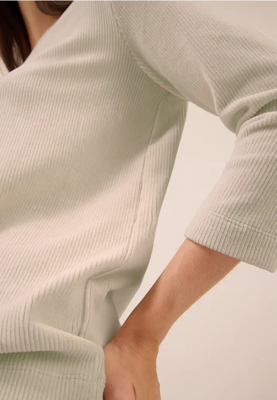 Corduroy overhemd in effen kleur oat milk beige