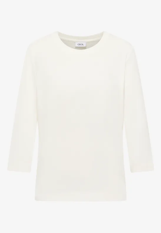 Shirt mit Rippstruktur vanilla white