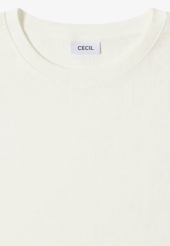 Shirt mit Rippstruktur vanilla white