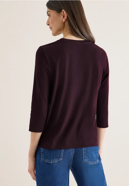 Shirt mit Rippstruktur eggplant red