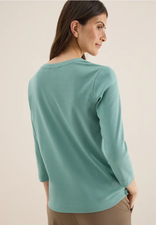 Shirt mit Rippstruktur jewel green