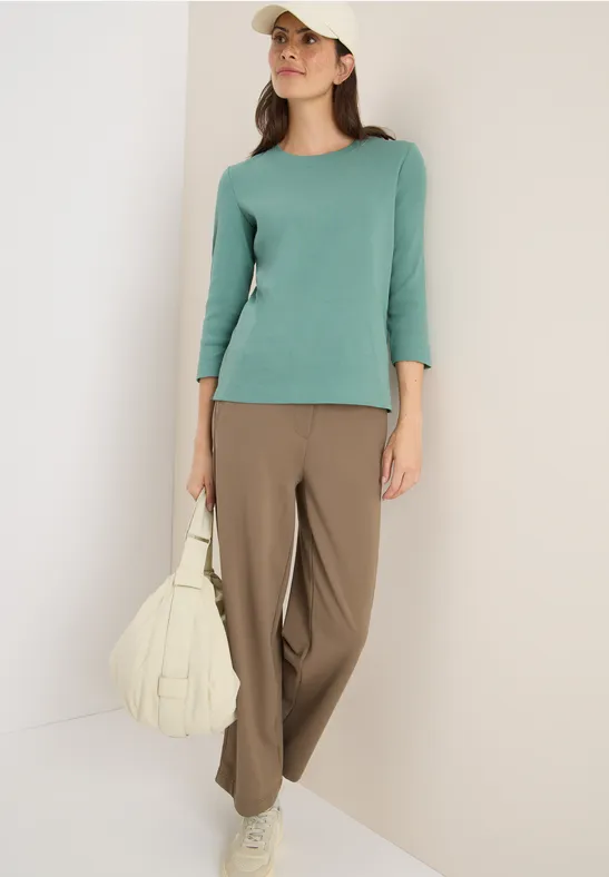 Shirt mit Rippstruktur jewel green