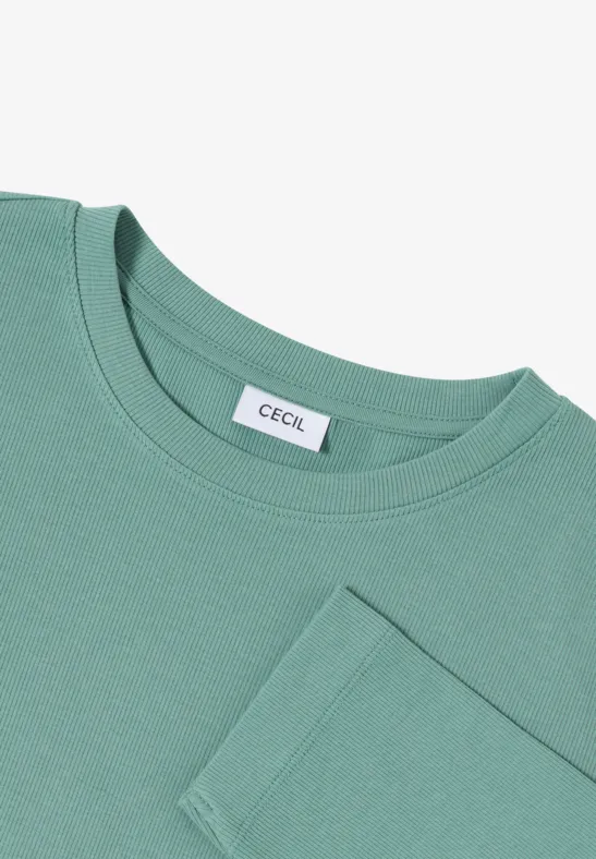 Shirt mit Rippstruktur jewel green