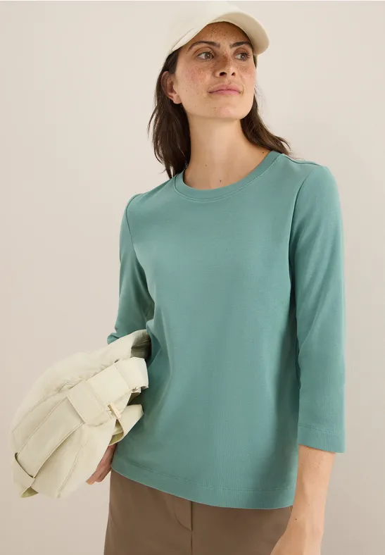 Shirt mit Rippstruktur jewel green