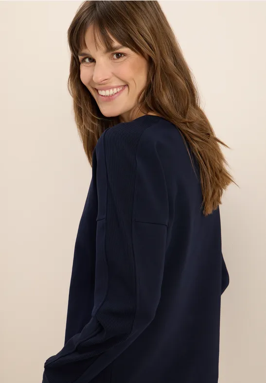T-shirt à rayures côtelées urban dark blue