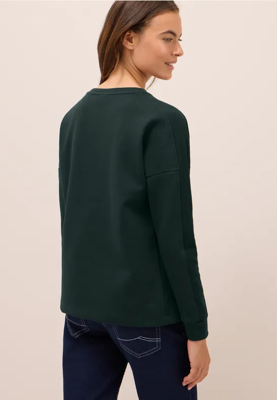 Shirt met geribde strepen ink green