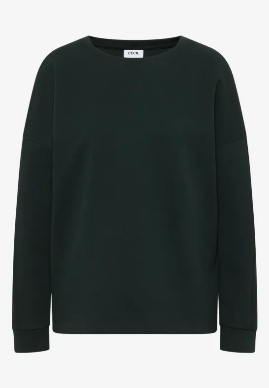 Shirt met geribde strepen ink green