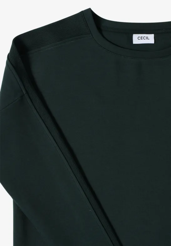 Shirt met geribde strepen ink green