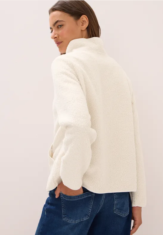 Softe Jacke mit Zipper teddy vanilla white