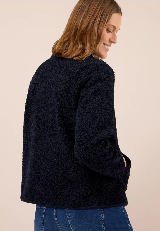 Zacht jack met rits urban dark blue