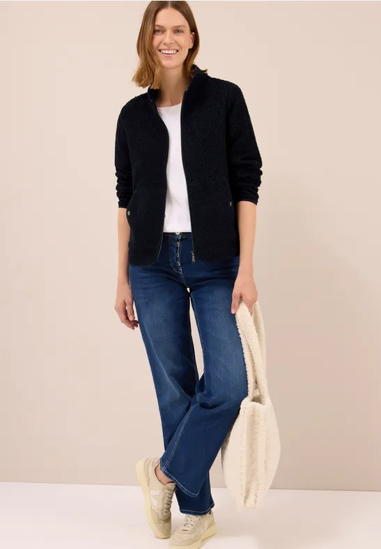 Zacht jack met rits urban dark blue