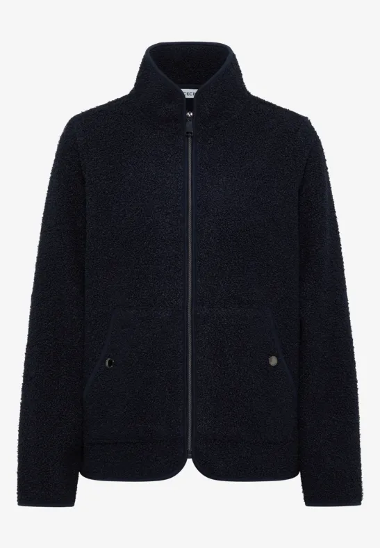 Zacht jack met rits urban dark blue