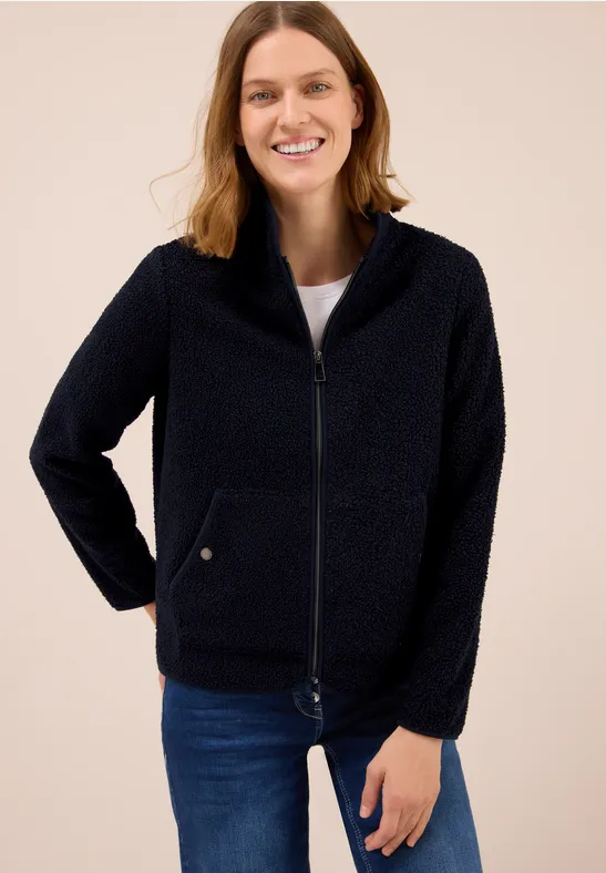 Zacht jack met rits urban dark blue