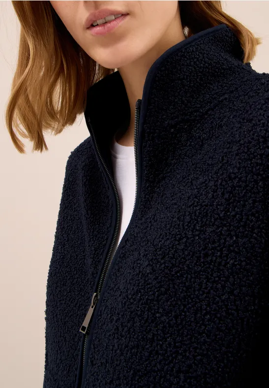 Zacht jack met rits urban dark blue