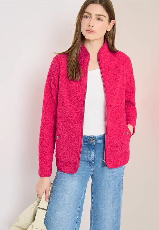Softe Jacke mit Zipper beetroot pink
