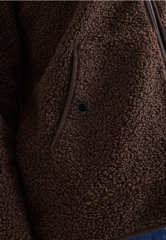 Softe Jacke mit Zipper macchiato brown